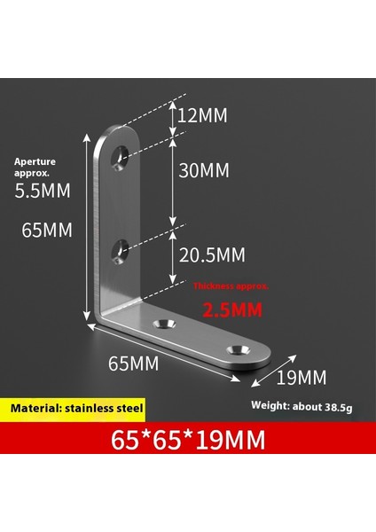 Paslanmaz Çelik 90 Derece Dik Açı Tutucu Mobilya Üçgen Braket Bağlantısı (Yurt Dışından)