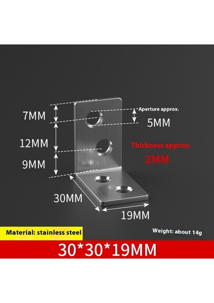 Paslanmaz Çelik 90 Derece Dik Açı Tutucu Mobilya Üçgen Braket Bağlantısı (Yurt Dışından)