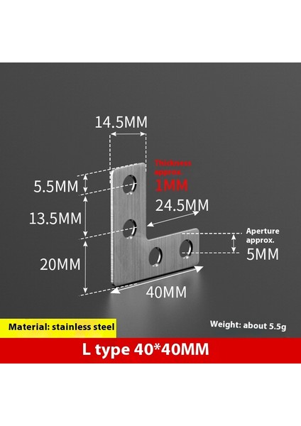 Paslanmaz Çelik 90 Derece Dik Açı Tutucu Mobilya Üçgen Braket Bağlantısı (Yurt Dışından)