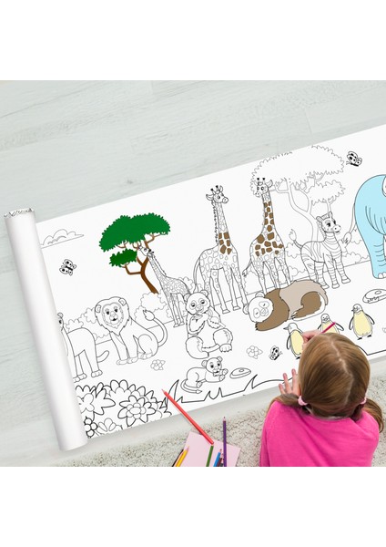 Dev Boy Etkinlik Byama Poster Hayvanat Bahçeli Temalı 2 Metre