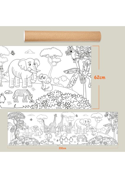 Dev Boy Etkinlik Byama Poster Hayvanat Bahçeli Temalı 2 Metre modelleri