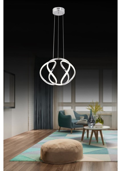 Mars Krom Ledli Salon Mutfak Oda Oturma Odası Hol Ledli Avize SB-LD-116