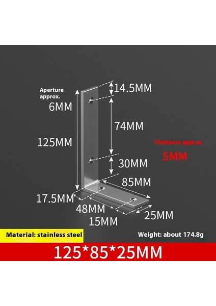 Paslanmaz Çelik 90 Derece Dik Açı Tutucu Mobilya Üçgen Braket Bağlantısı (Yurt Dışından)