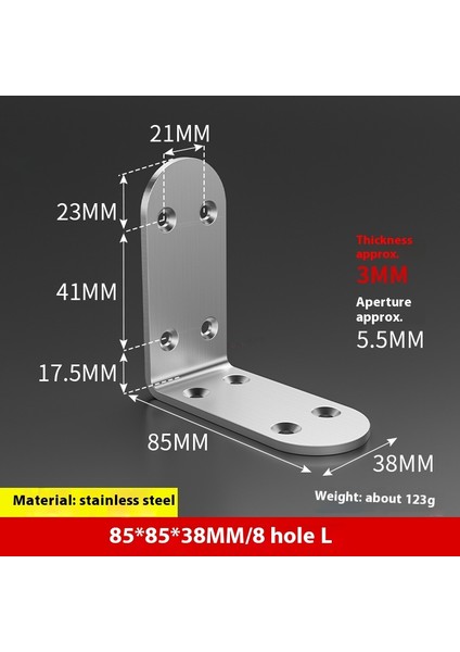Paslanmaz Çelik 90 Derece Dik Açı Tutucu Mobilya Üçgen Braket Bağlantısı (Yurt Dışından)