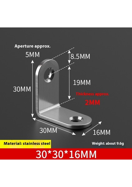 Paslanmaz Çelik 90 Derece Dik Açı Tutucu Mobilya Üçgen Braket Bağlantısı (Yurt Dışından)