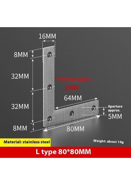 Paslanmaz Çelik 90 Derece Dik Açı Tutucu Mobilya Üçgen Braket Bağlantısı (Yurt Dışından)