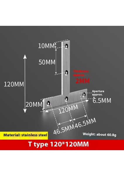 Paslanmaz Çelik 90 Derece Dik Açı Tutucu Mobilya Üçgen Braket Bağlantısı (Yurt Dışından)