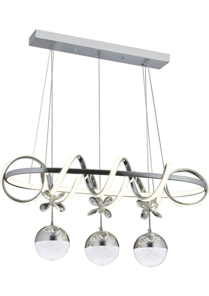 Kuzey Yemek Masası Krom Şeker Kumandalı ve Dimerli (Beyaz, Sarı, Gün Işığı) Ledli Salon Mutfak Oda Oturma Odası Hol Ledli Avize SB-LD-408 fiyatları