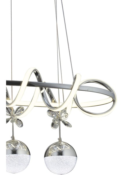 Kuzey Yemek Masası Krom Şeker Kumandalı ve Dimerli (Beyaz, Sarı, Gün Işığı) Ledli Salon Mutfak Oda Oturma Odası Hol Ledli Avize SB-LD-408 modelleri