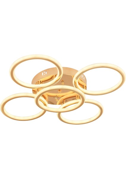 Eksen Gold 4+1 Kumandalı ve Dimerli (Beyaz, Sarı, Gün Işığı) Ledli Salon Mutfak Oda Oturma Odası Hol Ledli Plafonyer Avize SB-LD-507