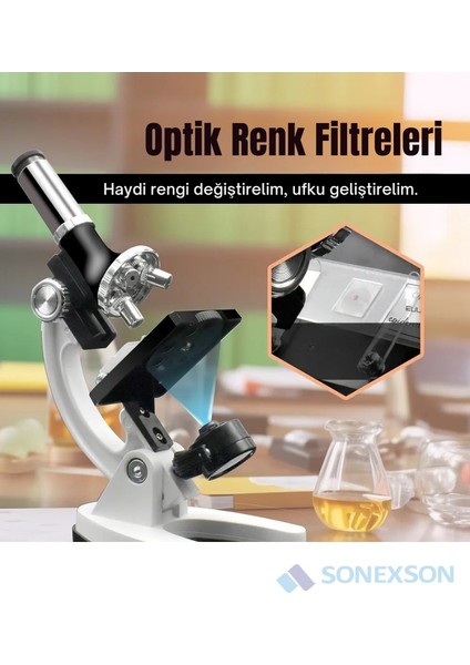 1200X Çantalı Taşınabilir Profesyonel Mikroskop Seti - 28 Parça Eğitim ve Deney Kiti fırsatları