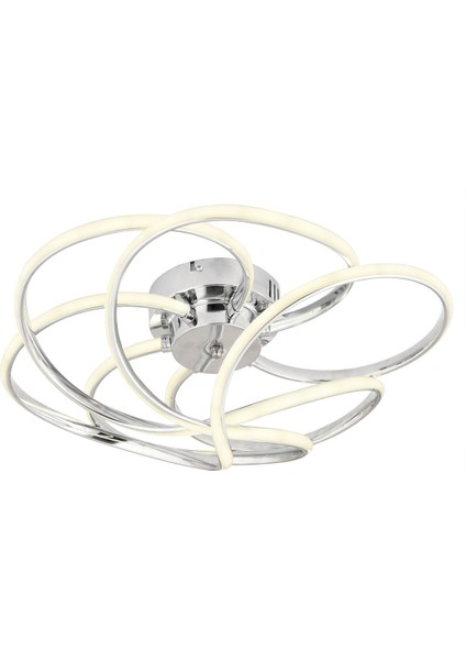 Samyeli Krom LED Kumandalı ve Dimerli (Beyaz, Sarı, Gün Işığı) Ledli Salon Mutfak Oda Oturma Odası Hol Ledli Plafonyer Avize SB-LD-510