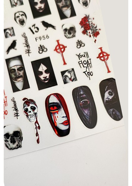 Halloween Cadılar Bayramı Tırnak Sticker Nail Art Süsü fiyatları