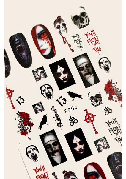 Halloween Cadılar Bayramı Tırnak Sticker Nail Art Süsü modelleri