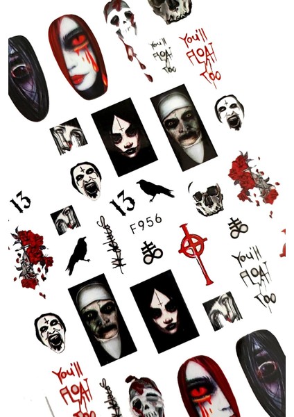 Halloween Cadılar Bayramı Tırnak Sticker Nail Art Süsü fırsatları