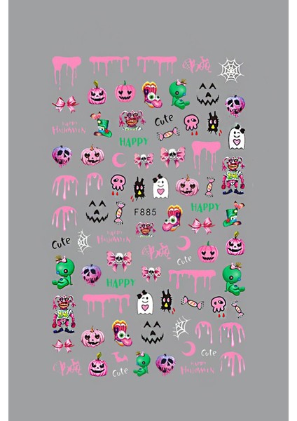Halloween Cadılar Bayramı Tırnak Sticker Nail Art Süsü modelleri
