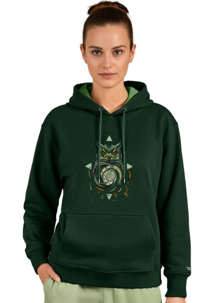 Baykuş ve Zaman Tasarım Kapşonlu Sweatshirt, Tasarım Sweatshirt Hoodie