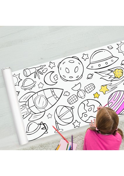 Dev Boy Uzay Temalı Etkinlik Boyama Posteri 2metre