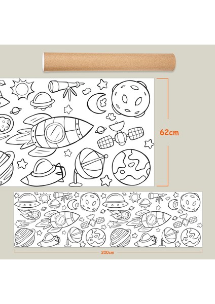 Dev Boy Uzay Temalı Etkinlik Boyama Posteri 2metre fiyatları