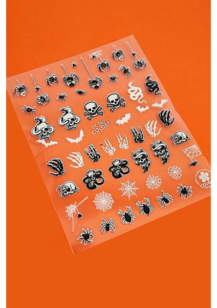 Halloween Cadılar Bayramı Dokulu Tırnak Sticker Nail Art Süsü fiyatları