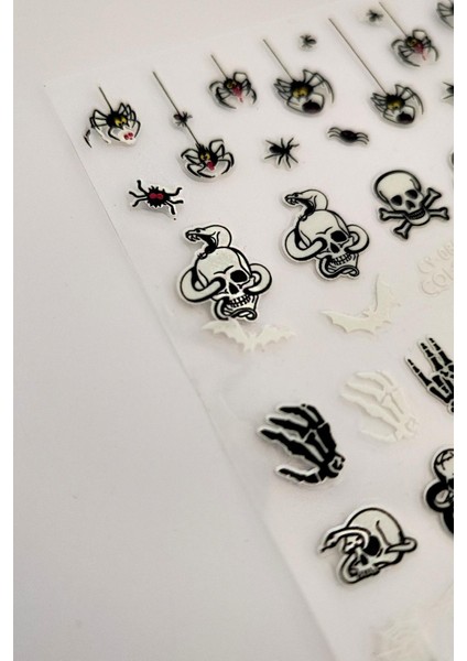 Halloween Cadılar Bayramı Dokulu Tırnak Sticker Nail Art Süsü fırsatları