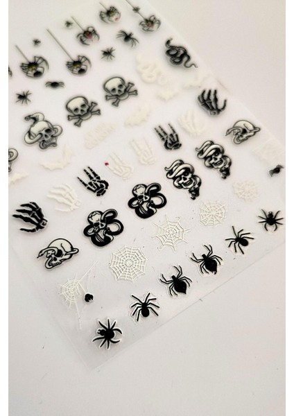 Halloween Cadılar Bayramı Dokulu Tırnak Sticker Nail Art Süsü indirimleri