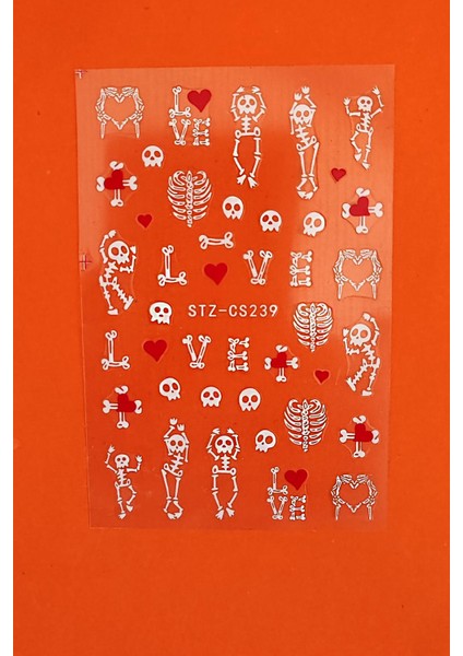 Halloween Cadılar Bayramı Dokulu Tırnak Sticker Nail Art Süsü