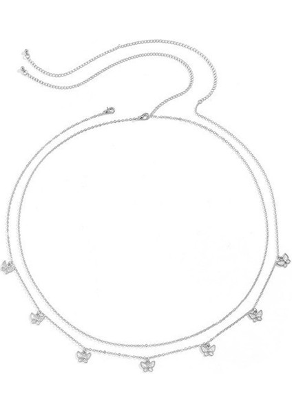 Mini Kelebek Sallantılı Bel Zinciri Vücut Takısı 2 Ayrı Zincir modelleri