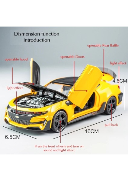 Ölçek 1/32 Camaro Oyuncakları Model Araba Alaşımlı Metal Döküm 4 Kapılı Açık Ses Işıklı Geri Çekilebilir Araç Erkek Çocuk Hediye Koleksiyonu Için (Yurt Dışından) modelleri