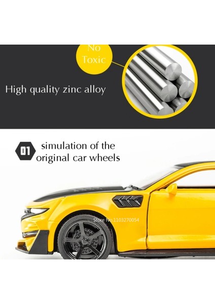 Ölçek 1/32 Camaro Oyuncakları Model Araba Alaşımlı Metal Döküm 4 Kapılı Açık Ses Işıklı Geri Çekilebilir Araç Erkek Çocuk Hediye Koleksiyonu Için (Yurt Dışından) fırsatları