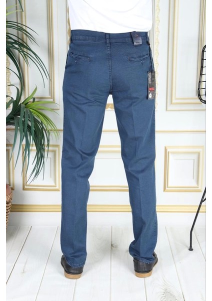 Klasik Kesim Petrol Likralı Erkek Yan Cepli Klasik Kot Pantolon Baba Pantolonu Phantom Jeans fırsatları