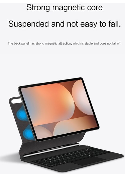 Samsung Galaxy S9 FE / S9 / S7 / S8 Klavyeli Kılıf Magic Keyboard Touchpad Aydınlatmalı Klavye