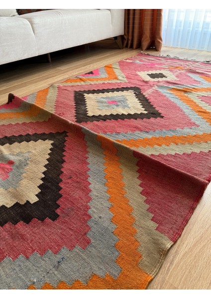 117 x 309 cm Renkli Türk Yolluk, El Dokuma Yün Yolluk, Ender Motifli Harika Yolluk, Vintage Severler Için Yolluk indirimleri