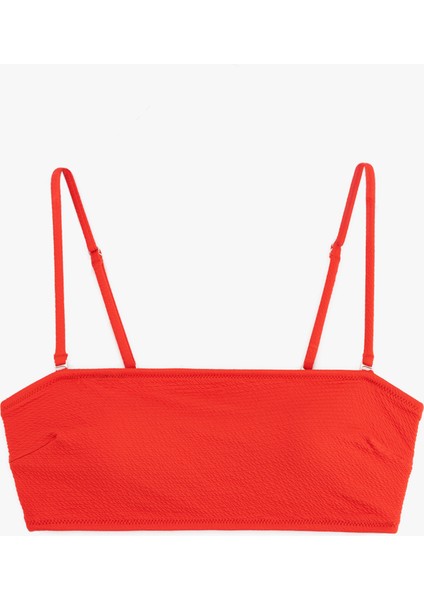 Astarlı Hafif Dolgulu Çıkarılabilir Askılı Straplez Bikini Üstü