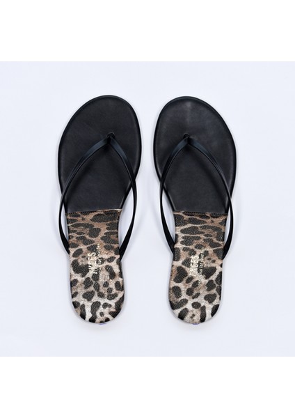 Kadın Leopar II/Siyah Parmak Arası Terlik