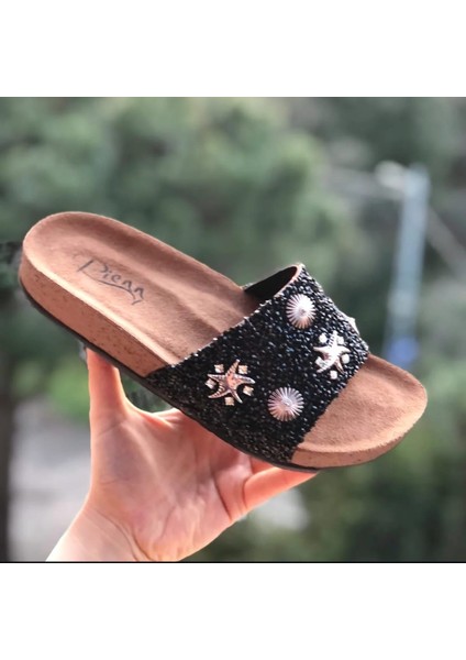 Kadın Terlik Yazlık Kaydırmaz Taban Ekstra Rahat Tabanlı Terlik Kadın Taşlı Havuz Günlük Terlik