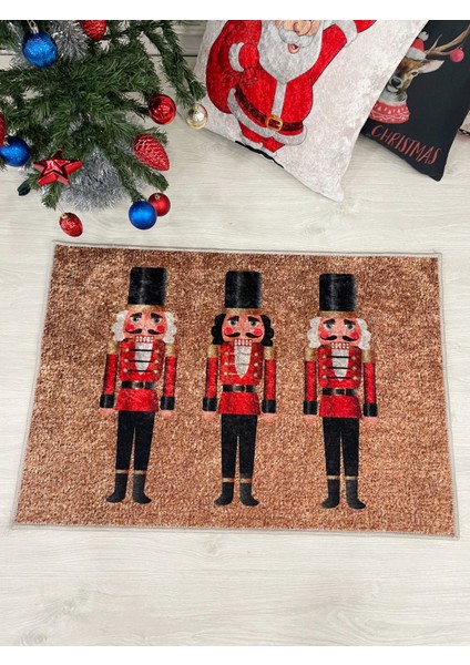 Kurşun Asker Detaylı Dekoratif Yılbaşı Paspas Ölçü 60 x 90
