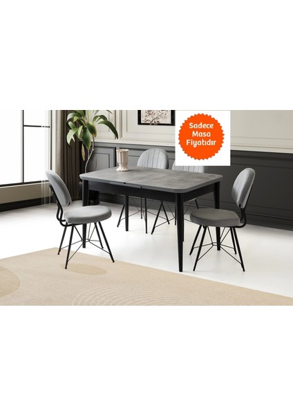 Ortadan Açılır Büyüyen Yemek Masası Gümüş Gri 70 x 120 cm Sadece Masa Fiyatıdır fiyatları