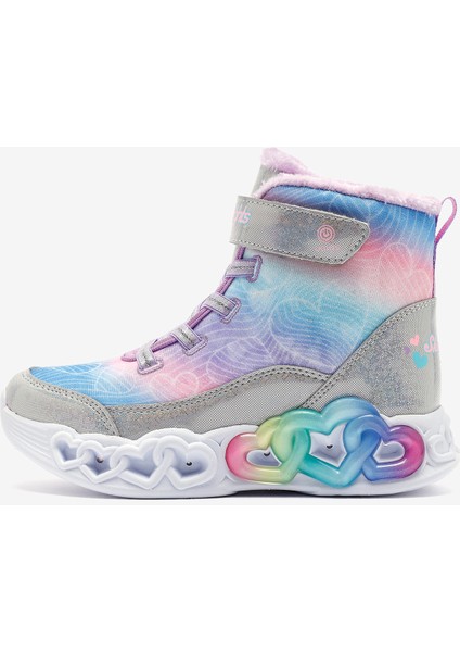 Infinite Heart Lights - Lovin Hearts Büyük Kız Çocuk Gri Işıklı Bot 303054L Smlt