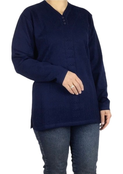 Kadın Vyaka Kapalı Üç Düğmelı Kalın Kışlık Anne Bluz modelleri