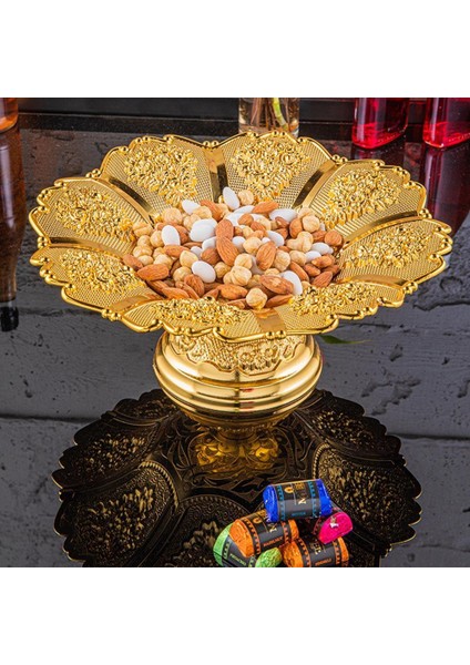 8 Güllü Altın Renk Şekerlik Çikolatalık Meyvelik Kurabiyelik (30CMX12CM) fiyatları