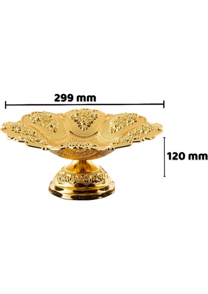 8 Güllü Altın Renk Şekerlik Çikolatalık Meyvelik Kurabiyelik (30CMX12CM) modelleri