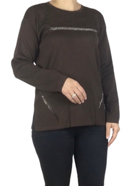 Kadın Soğuk Iplik Önü Taşlı Büyük Beden Kışlık Bluz fiyatları