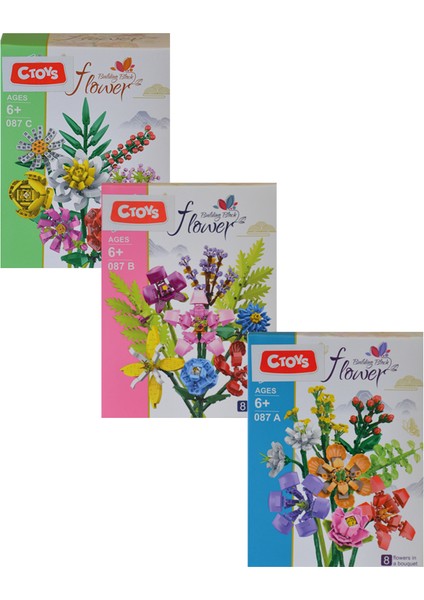 Surprise Flower Building Block 3lü Set