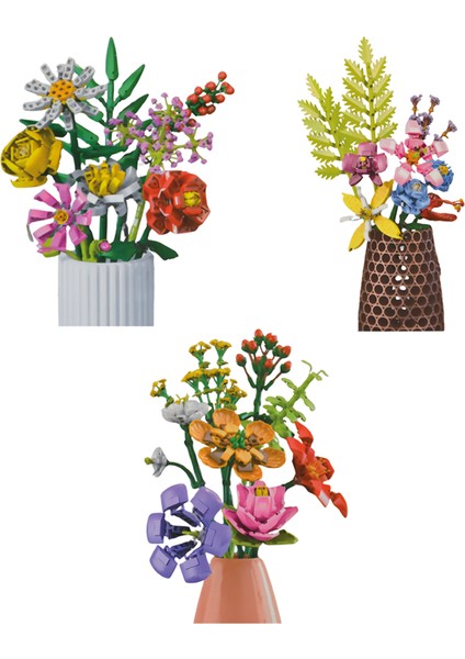 Surprise Flower Building Block 3lü Set modelleri