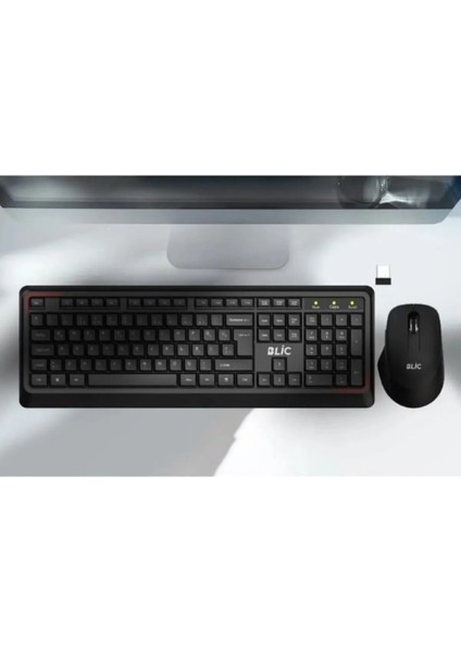 Bkb7 Siyah Türkçe Q 104 Tuş Ev Ofis Kullanıma Uygun Kablosuz Klavye Mouse Set