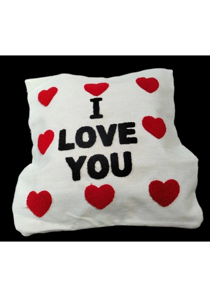 I Love You Yazılı Punch Kırlent Kılıfı