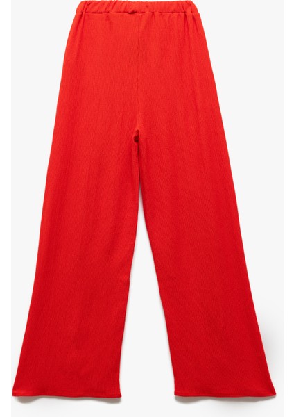 Yırtmaç Detaylı Beli Lastikli Dokulu Palazzo Pantolon fiyatları