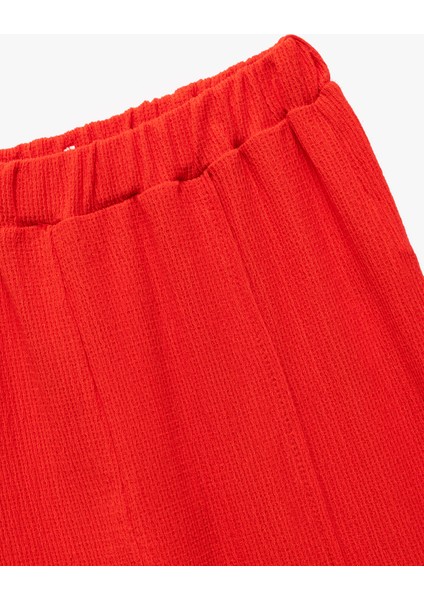 Yırtmaç Detaylı Beli Lastikli Dokulu Palazzo Pantolon modelleri