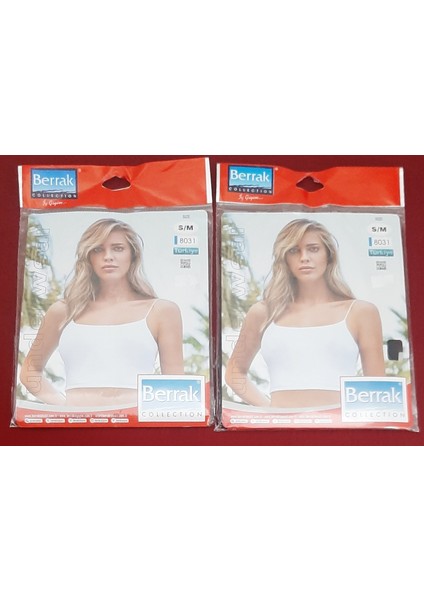 Kadın Ince Askılı Yarım Atlet 2'li Paket (Siyah, Beyaz)